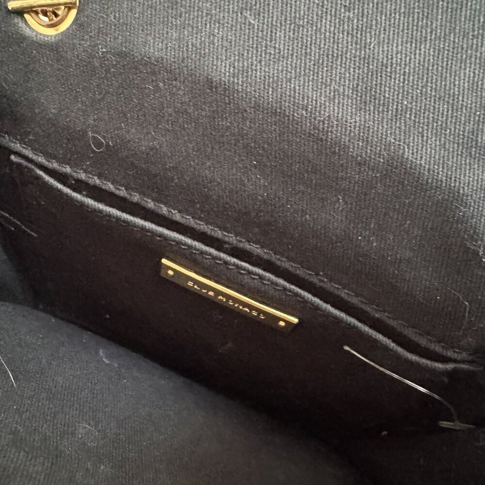 Club Monaco Black Snakeskin Small Envelope Crossbody w Gold chain - Picture 5 of 6